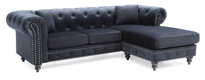 Glory Furniture G0353 Sofa Chaise in Black G0353B-SC