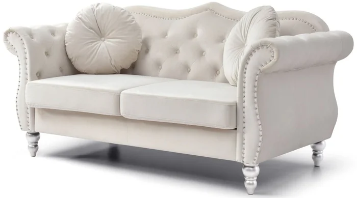 Glory Furniture G0667A Loveseat in Ivory G0667A-L