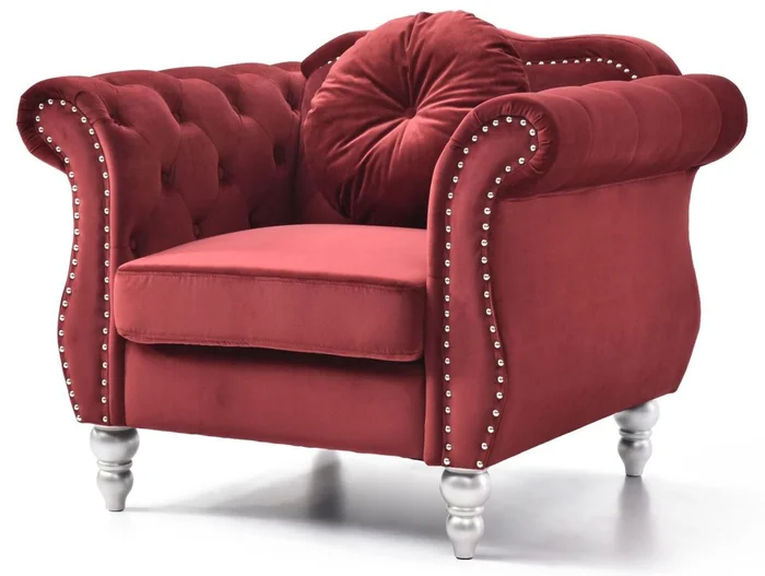 Glory Furniture G0669A Chair in Burgundy G0669A-C