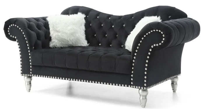 Glory Furniture G0952A Loveseat in Black G0952A-L