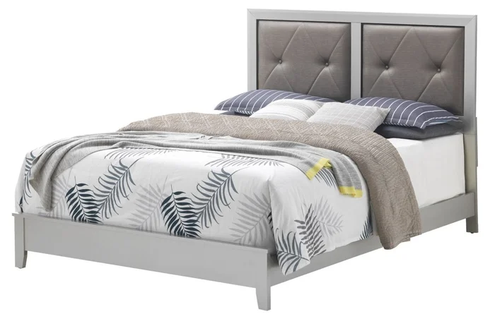 Glory Furniture G1333A Queen Platform Bed in Silver Champagne
