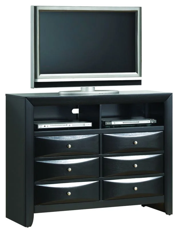 Glory Furniture G1500 TV Chest in Black G1500-TV2