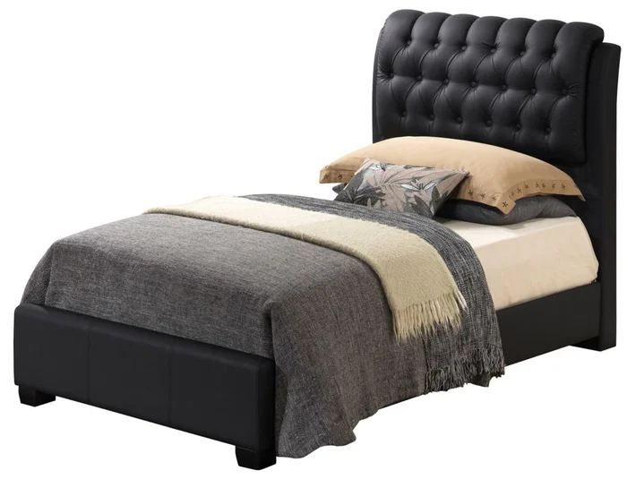 Glory Furniture G1500 Twin Button-Tufted Bed in Black G1500C-TB-UP