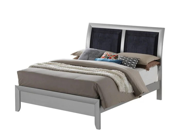 Glory Furniture G1503A Full Sleigh Bed in Silver