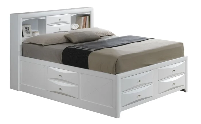 Glory Furniture G1570G King Storage Bed in White G1570G-KSB3