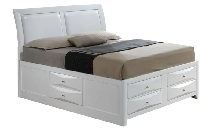 Glory Furniture G1570I Full Sleigh Storage Bed in White