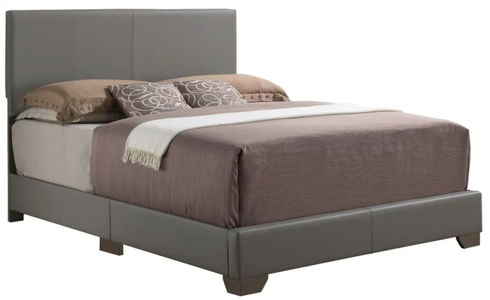 Glory Furniture G1805/G3105F Queen Upholstered Platform Bed in Gray
