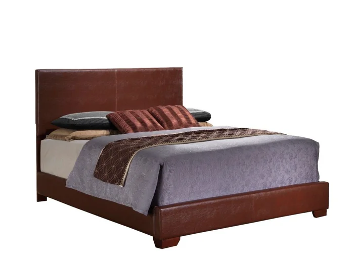 Glory Furniture G1855/G3100F Queen Upholstered Platform Bed in Cherry