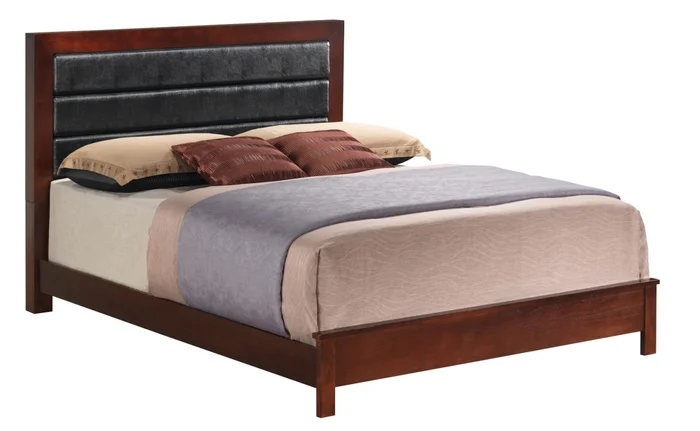 Glory Furniture G2400A Full Upholstered Panel Bed in Cherry G2400A-FB