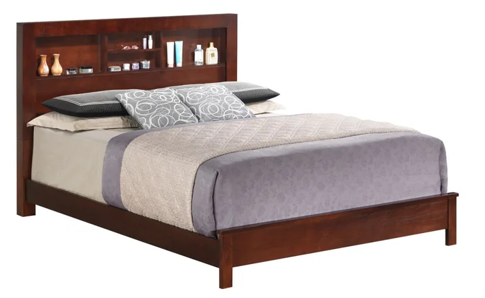 Glory Furniture G2400B Full Bookcase Headboard Bed in Cherry G2400B-FB2