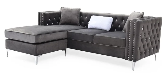 Glory Furniture G822 Sofa Chaise in Dark Gray G822B-SCH