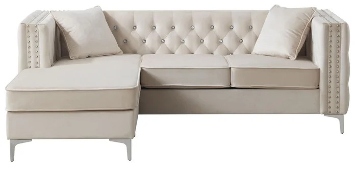 Glory Furniture G827 Sofa Chaise in Ivory G827B-SCH