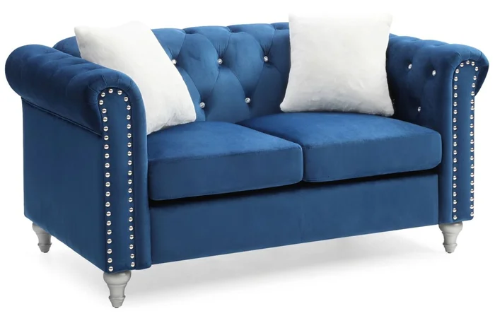 Glory Furniture G861A Loveseat in Navy Blue G861A-L