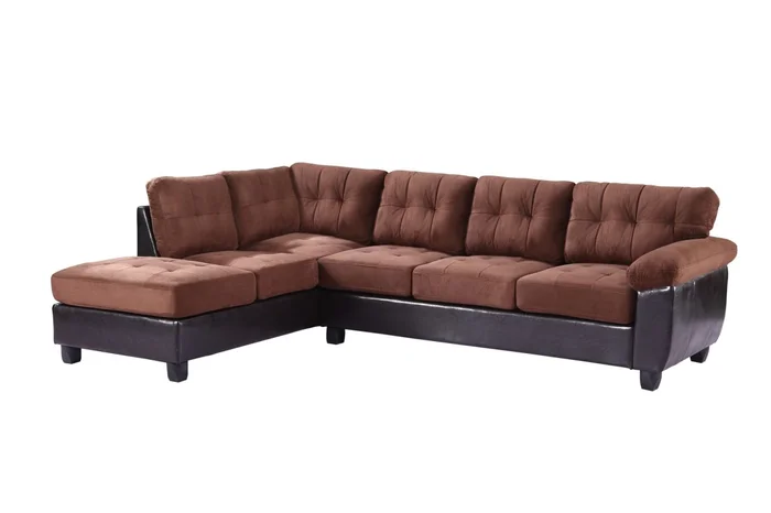 Glory Furniture G906 Sectional in Chocolate Suede G906B-SC