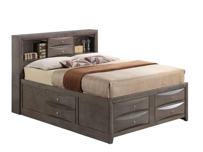 Glory Furniture Queen Storage Bed in Gray G1505G-QSB3