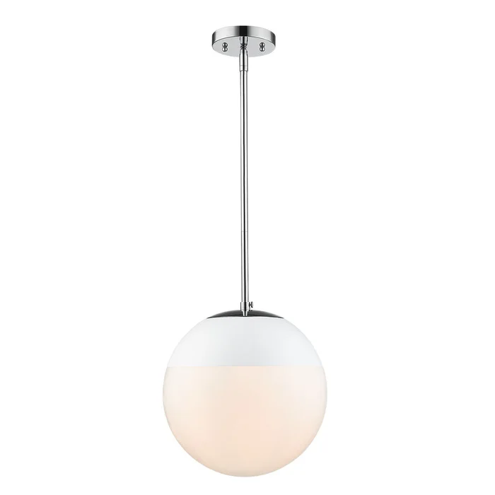 Golden Dixon 1-LT Pendant with Rod – Chrome – 3218-L CH-WHT
