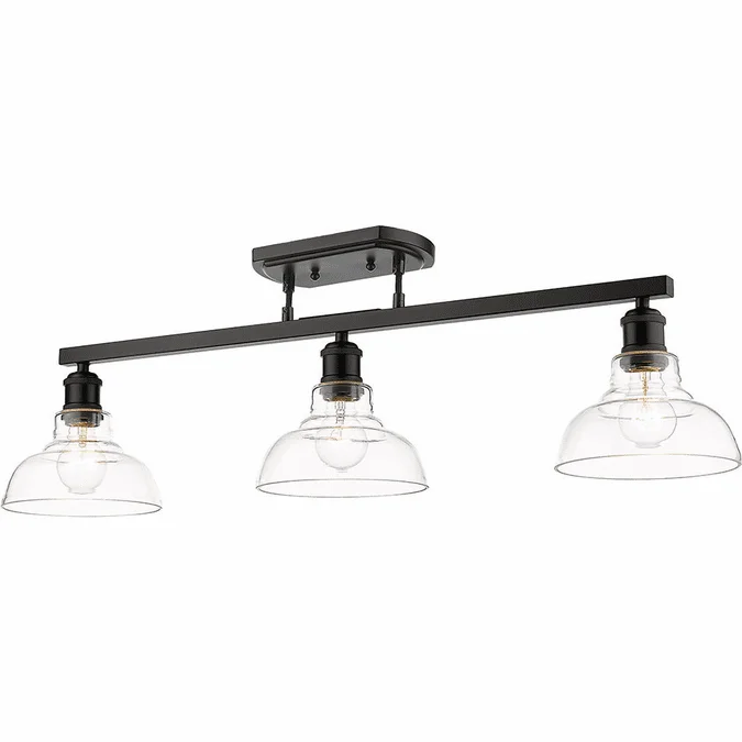 Golden Lighting 0305-3SF BLK-CLR Carver Contemporary Matte Black Island Lighting