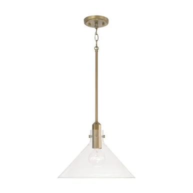 Greer One Light Pendant in Aged Brass (65|345811AD)