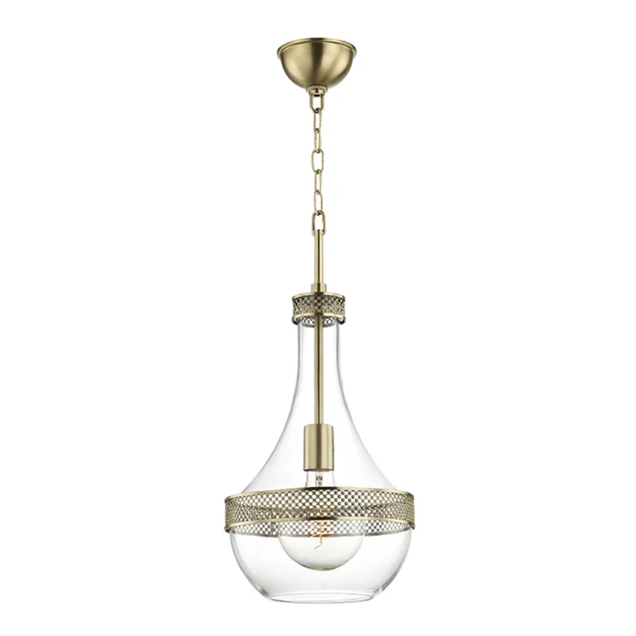 Hagen 1-Light Pendant in Aged Brass 10.75L x 10.75W x 23H
