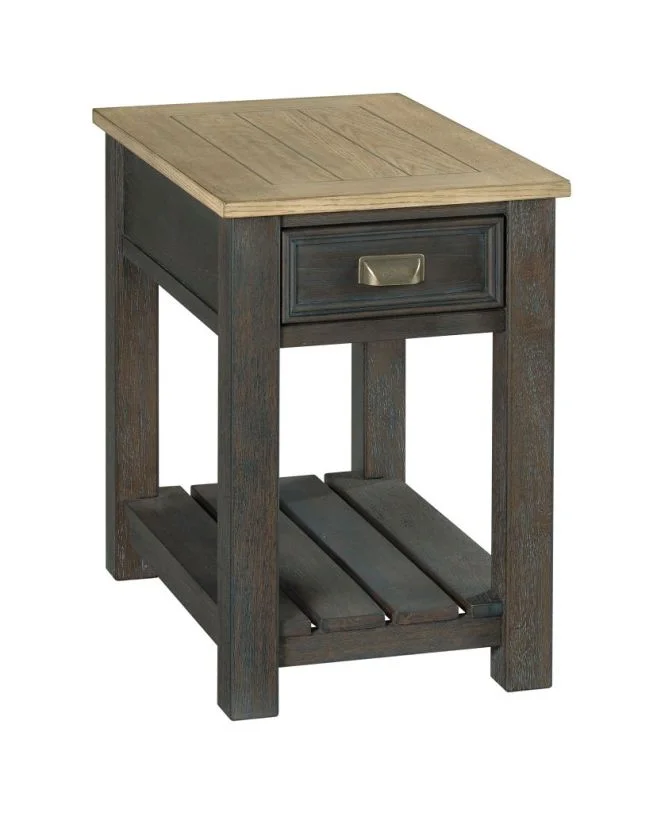 Hammary Hamilton Lyle Creek Chairside Table in Toasted Caramel & Smoked Charcoal 953-916