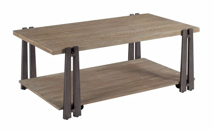 Hammary Hamilton Pasadena Rectangular Coffee Table in Weathered Caramel 029-910