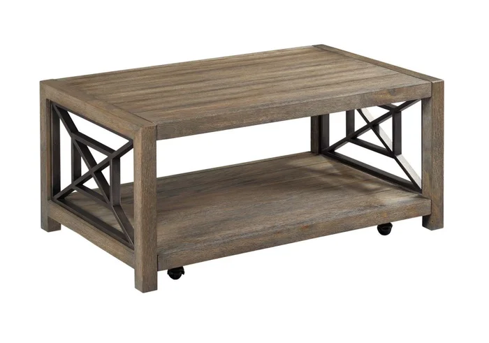 Hammary Hamilton Systhesis Small Rectangular Cocktail Table in Aged Oak Barrel 839-913