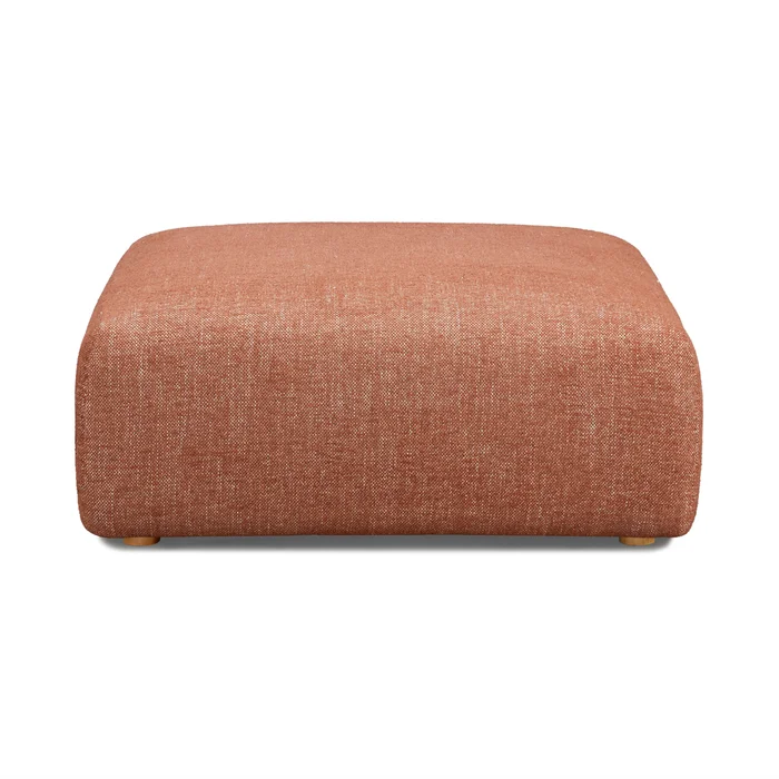 hangover sedona red textured fabric ottoman