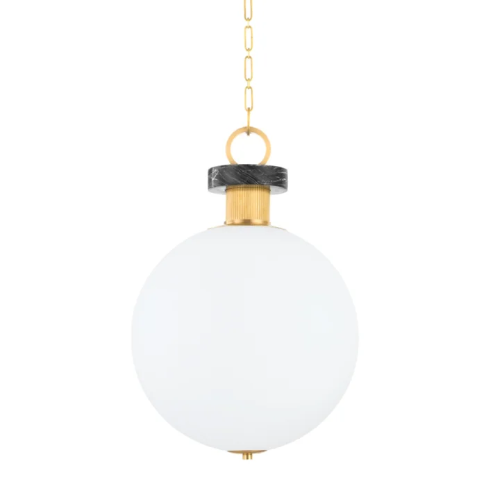 Haru 1-Light Pendant in Vintage Brass 18L x 18W x 27.75H