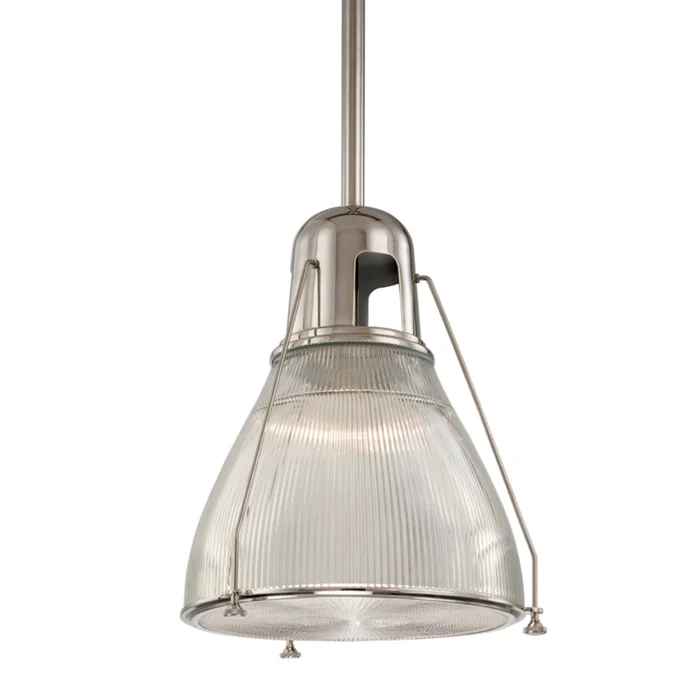 Haverhill 1-Light Pendant in Polished Nickel 12L x 12W x 15.75H