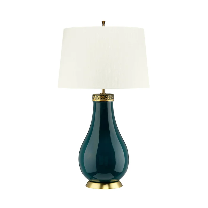 havering table lamp azure with ivory shade