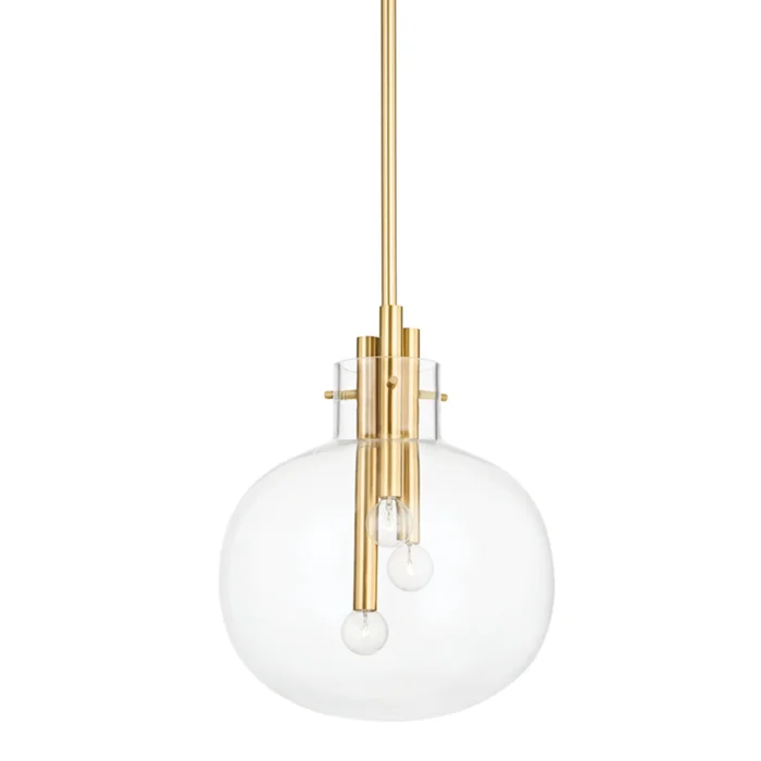 Hempstead 3-Light Pendant in Aged Brass 13.75L x 13.75W x 16.75H