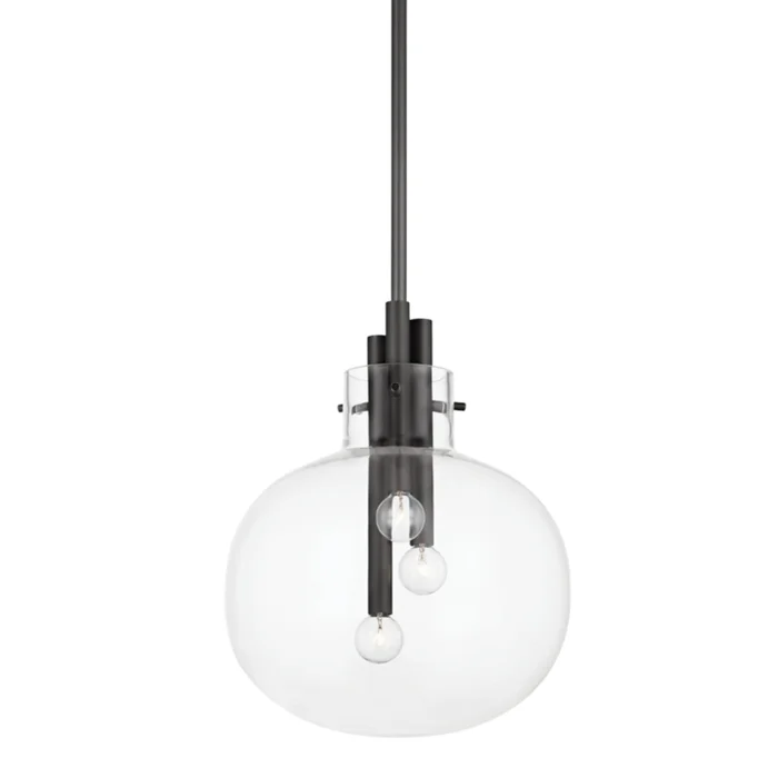 Hempstead 3-Light Pendant in Black Brass 13.75L x 13.75W x 16.75H