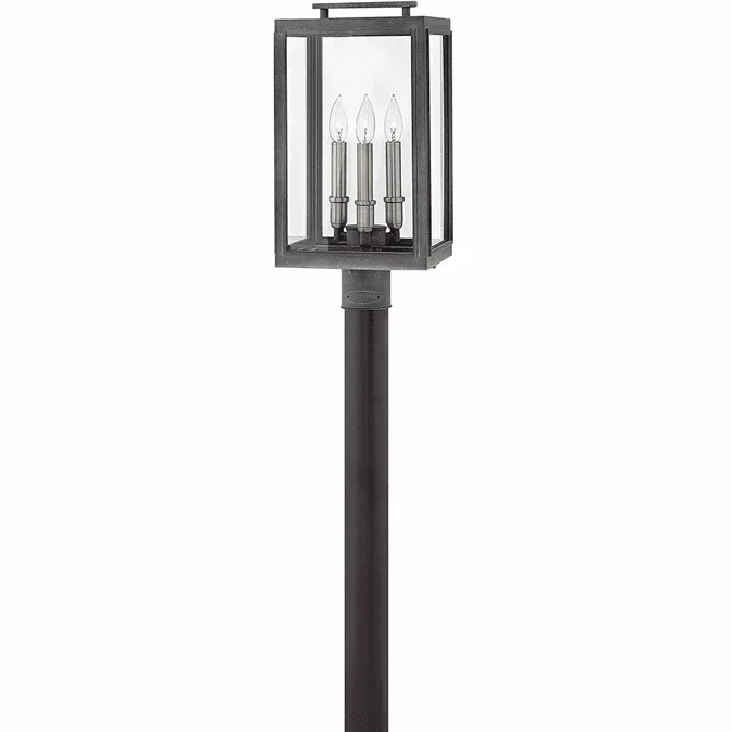 Hinkley 2911DZ-LL Sutcliffe Modern Aged Zinc LED Exterior Post Light Fixture