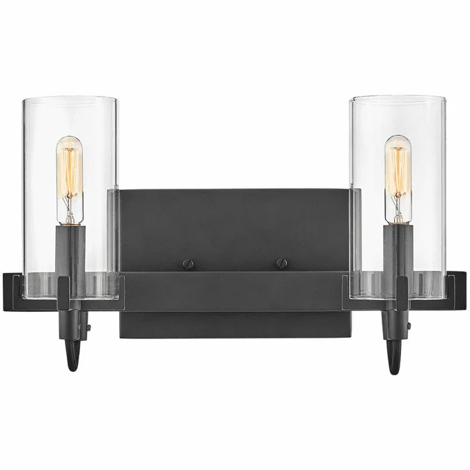 Hinkley 58062BK Ryden Contemporary Black LED 2-Light Bathroom Vanity Light