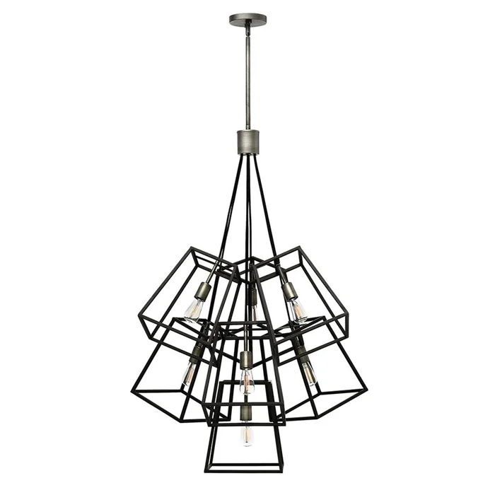 Hinkley Fulton Large Foyer Light – Aged Zinc – 3357DZ