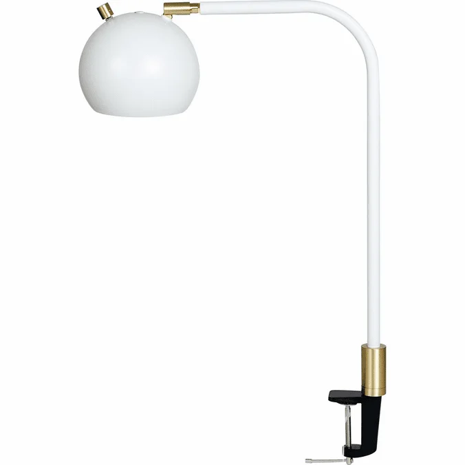 House of Troy AR401-WT/SB Aria Modern White and Satin Brass LED Task Lamp