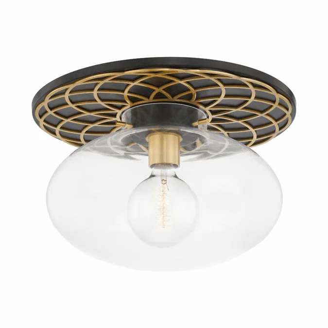 Hudson Valley 1418-AOB New Paltz Contemporary Aged Old Bronze Ceiling Light Fixture