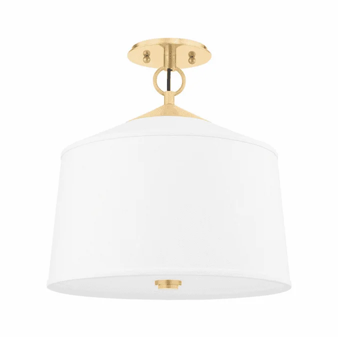 Hudson Valley 5210-AGB White Plains Aged Brass Flush Lighting