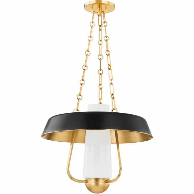 Hudson Valley 5218-AGB/SBK Provincetown Modern Aged Brass / Soft Black Pendant Light Fixture
