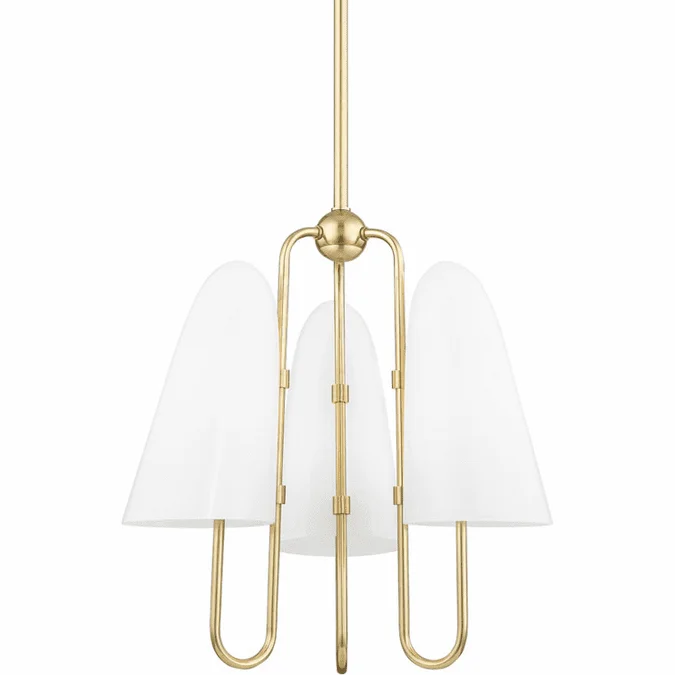 Hudson Valley 7173-AGB Slate Hill Modern Aged Brass Mini Hanging Chandelier