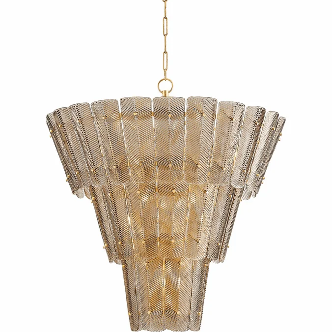 Hudson Valley 7918-VGL Cassian Modern Vintage Gold Leaf 44.5″ Pendant Hanging Light