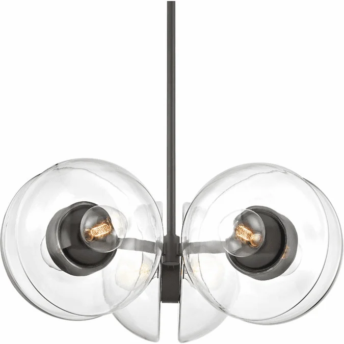 Hudson Valley 9439-BBR Kert Contemporary Black Brass Chandelier Lamp
