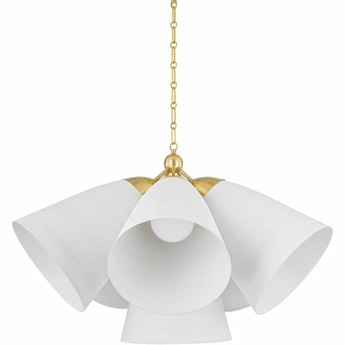 Hudson Valley BKO1502-AGB/WP Bronson Modern Aged Brass / White Plaster Chandelier Light