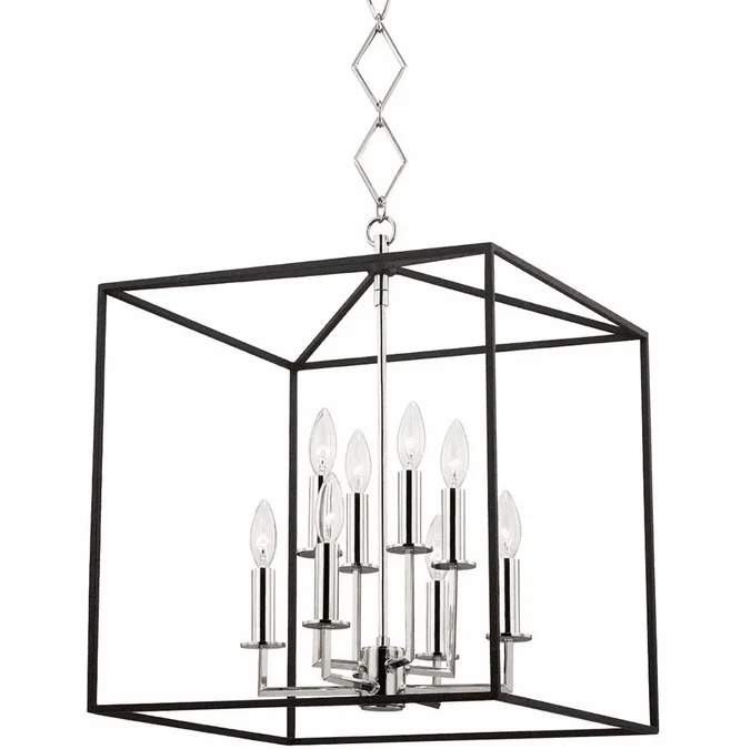 Hudson Valley BKO151-PN-BK Richie Modern Polished Nickel / Black 18″ Entryway Light Fixture