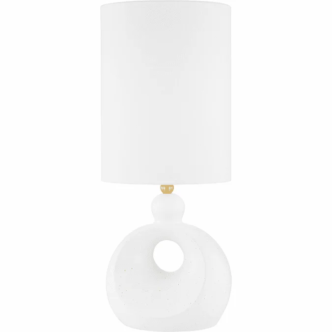 Hudson Valley L1850-AGB/CWS Penonic Contemporary Aged Brass and White Ceramic Lighting Table Lamp