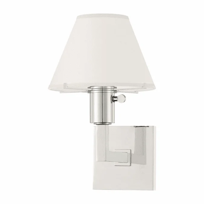Hudson Valley MDS130-PN Leeds Polished Nickel Wall Lighting Sconce