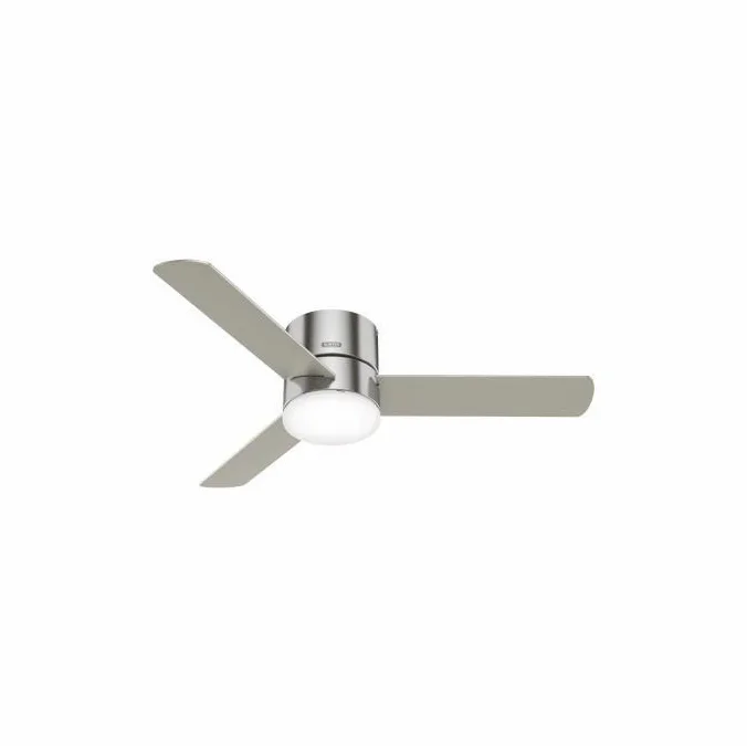 Hunter 51431 Minimus Modern Brushed Nickel LED 52″ Home Ceiling Fan