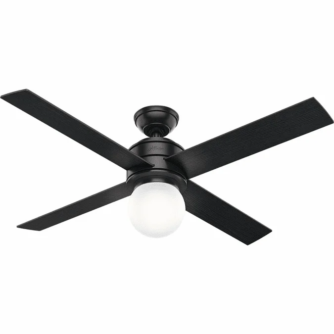 Hunter 59321 Hepburn Modern Matte Black LED 52″ Home Ceiling Fan