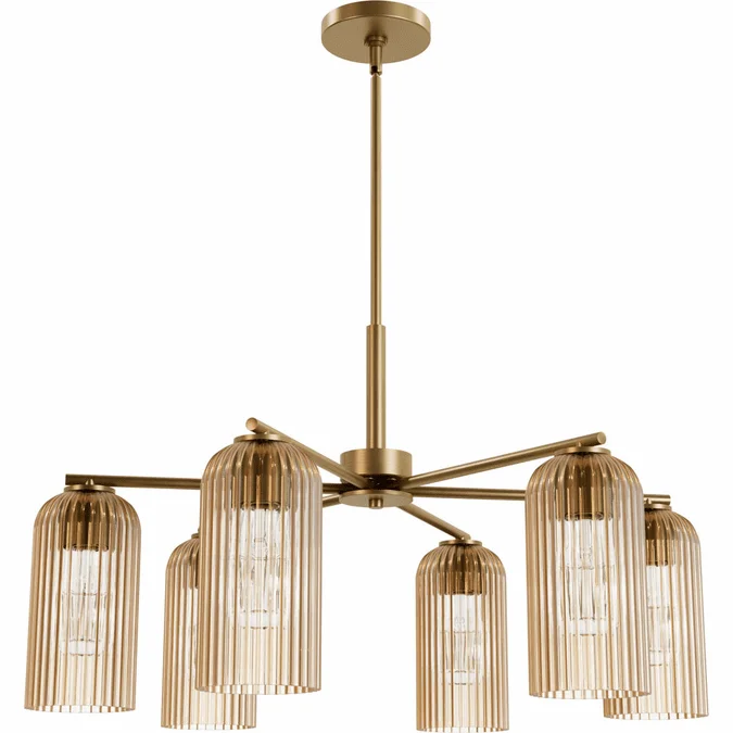 Hunter Lighting 13230 Beverly Glen Modern Luxe Gold Hanging Chandelier
