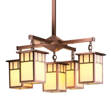Huntington Five Light Chandelier in Rustic Brown (37|HCH-4L/4-1DTOF-RB)